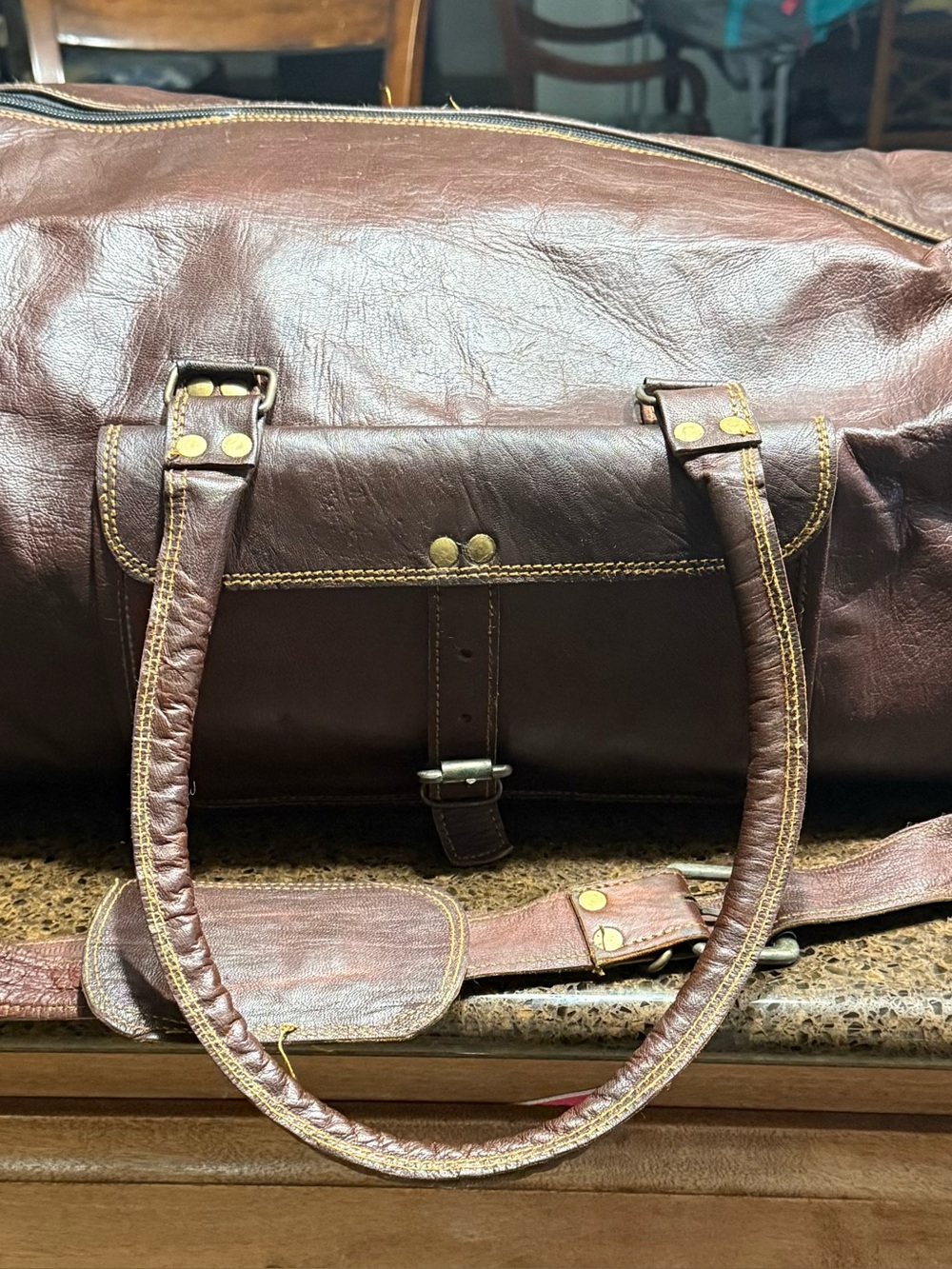 Leather Duffle Bag 28 inch
